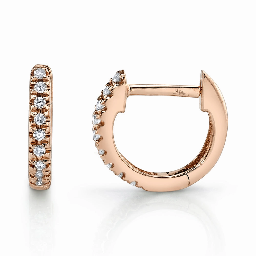 0.04 CT. CLASSIC DIAMOND HUGGIE EARRINGS - MINI