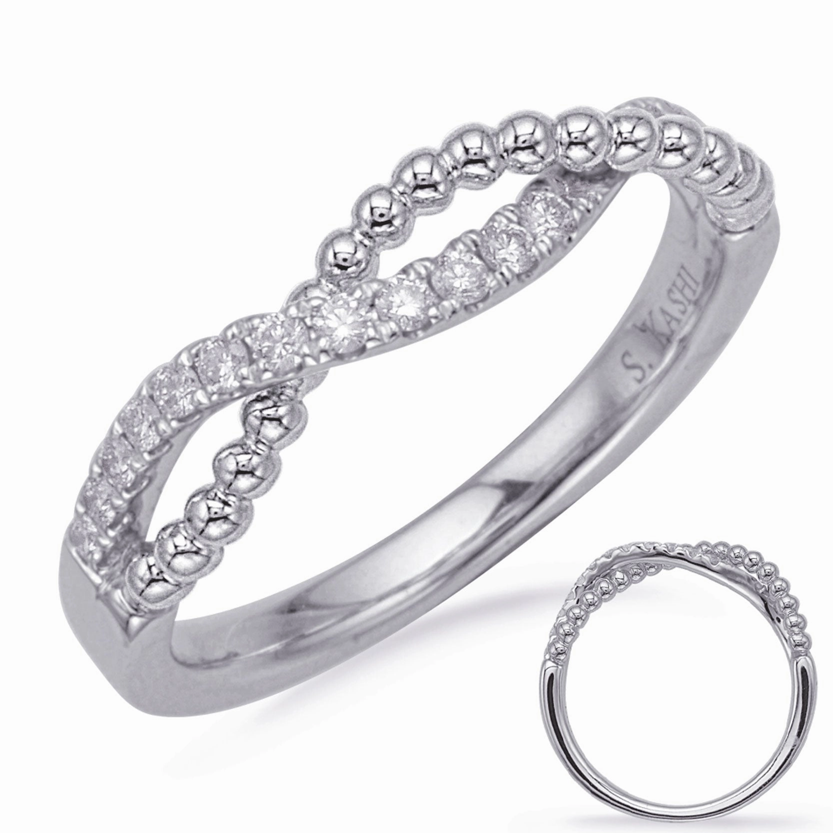 0.18 ctw. WHITE GOLD DIAMOND FASHION RING EN8246-BWG
