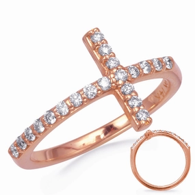 0.29 ctw. ROSE GOLD CROSS RING 2.0MM D4350RG