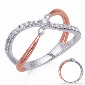 0.30 ctw. ROSE & WHITE GOLD DIAMOND FASHION RING D4737RW