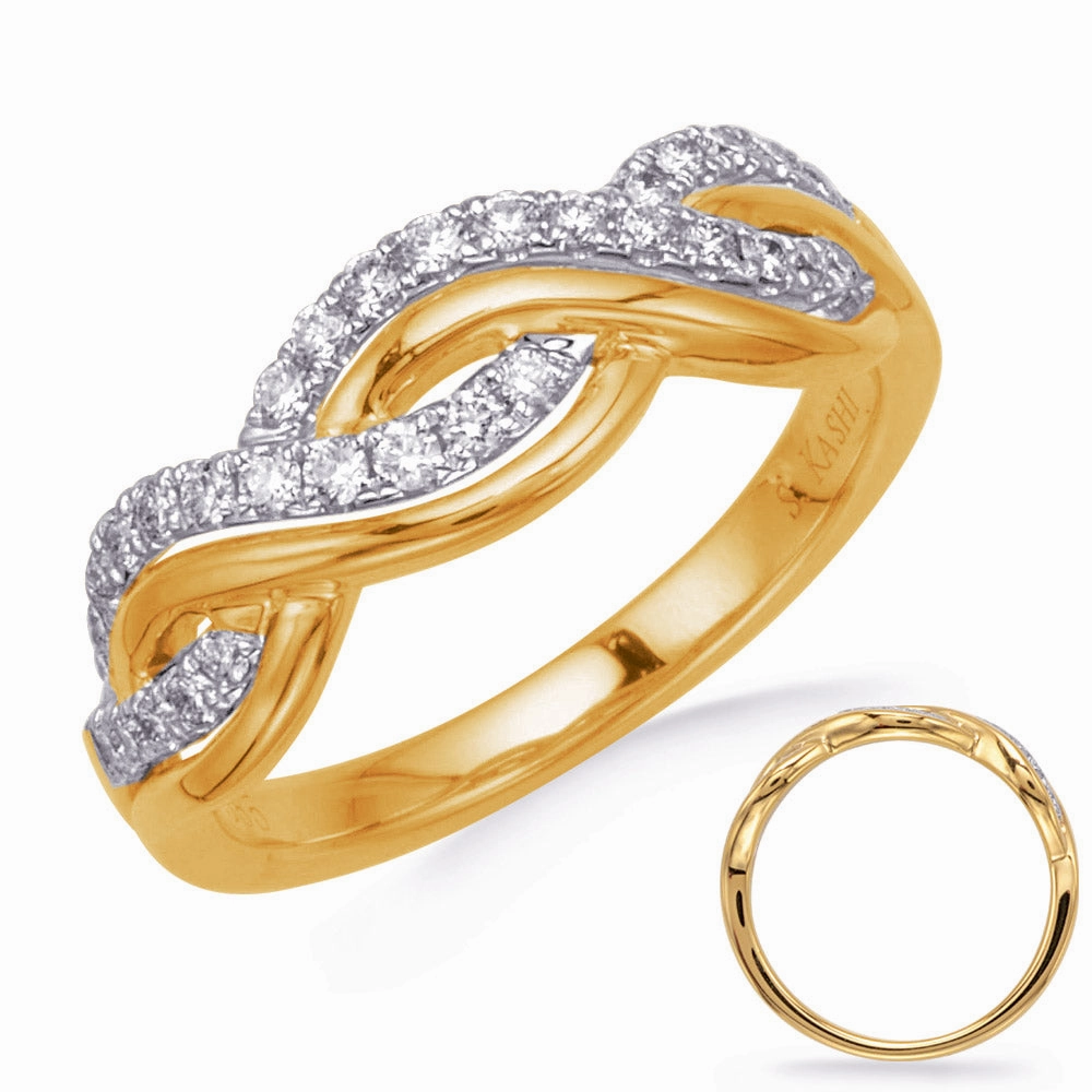 0.31 ctw. YELLOW & WHITE GOLD DIAMOND FASHION RING D4708YW