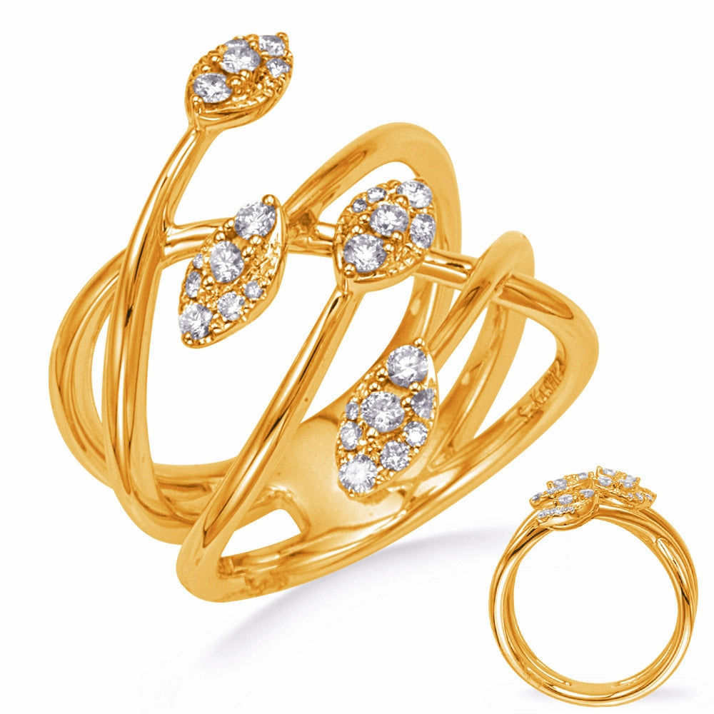 0.31 ctw. YELLOW GOLD DIAMOND FASHION RING D4762YG