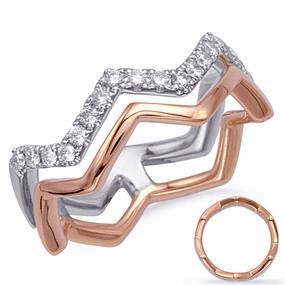0.32 ctw. ROSE & WHITE GOLD DIAMOND FASHION RING D4725RW