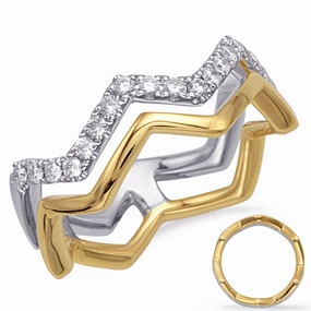 0.32 ctw. YELLOW & WHITE GOLD DIAMOND FASHION RING D4725YW