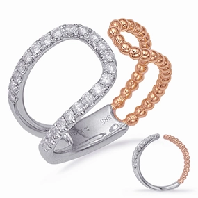 0.33 ctw. ROSE & WHITE GOLD DIAMOND FASHION RING D4724RW