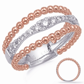 0.33 ctw. ROSE & WHITE GOLD DIAMOND FASHION RING D4739RW