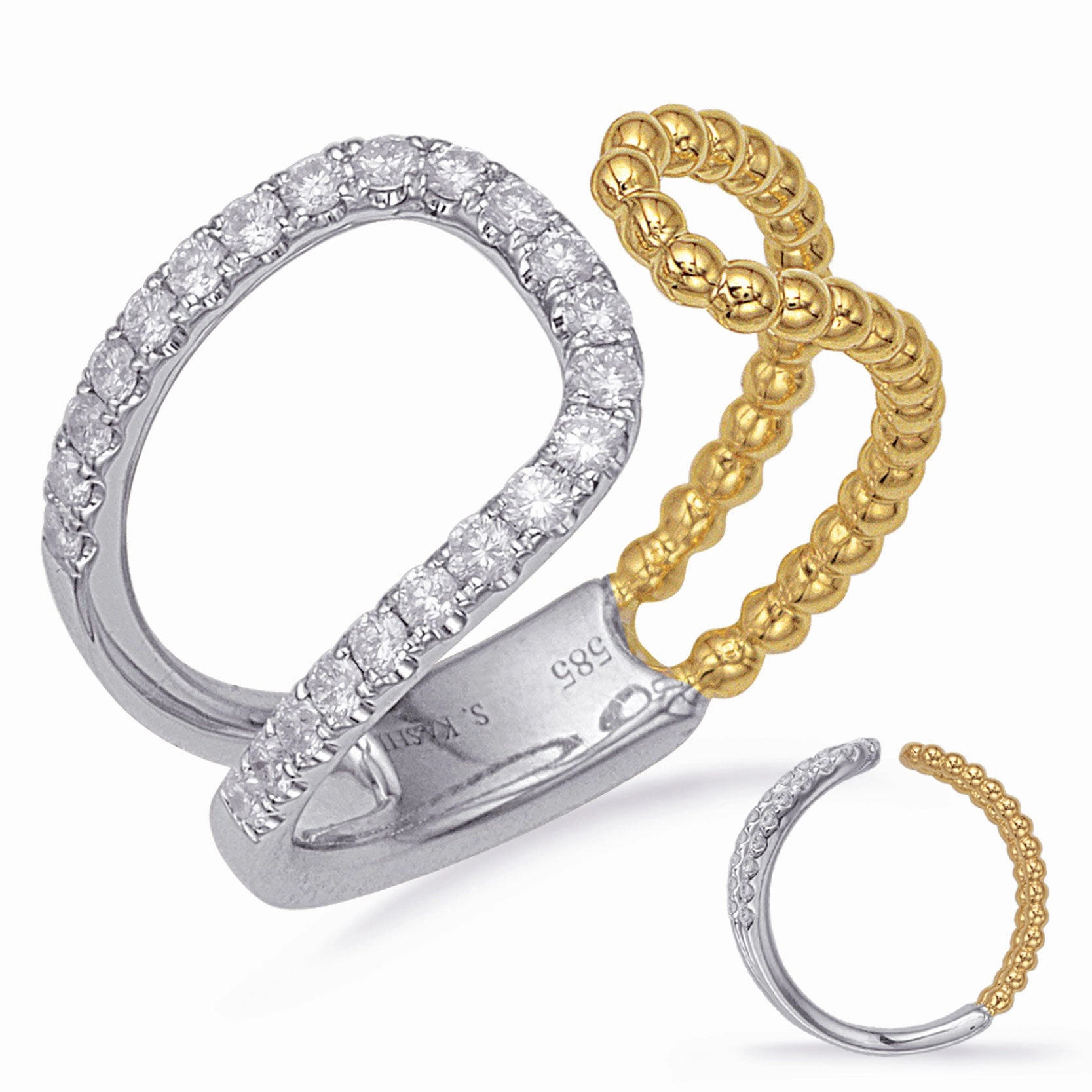 0.33 ctw. YELLOW & WHITE GOLD DIAMOND FASHION RING D4724YW