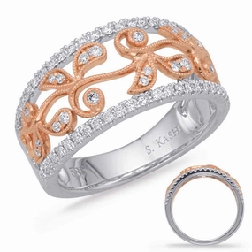 0.34 ctw. ROSE & WHITE GOLD DIAMOND FASHION RING D4609RW