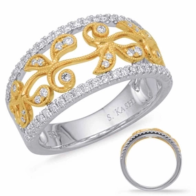 0.34 ctw. YELLOW & WHITE GOLD DIAMOND FASHION RING D4609YW