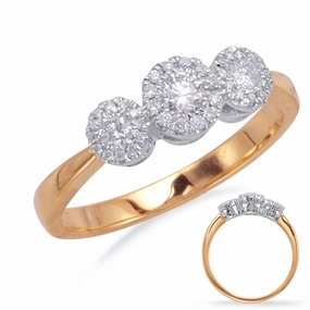 0.36 ctw. ROSE & WHITE GOLD DIAMOND FASHION RING D4243RW