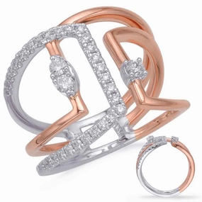 0.38 ctw. ROSE & WHITE GOLD DIAMOND FASHION RING D4687RW