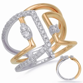 0.38 ctw. YELLOW & WHITE GOLD DIAMOND FASHION RING D4687YW