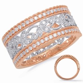 0.41 ctw. ROSE & WHITE GOLD DIAMOND FASHION RING D4665RW