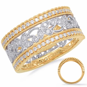 0.41 ctw. YELLOW & WHITE GOLD DIAMOND FASHION RING D4665YW