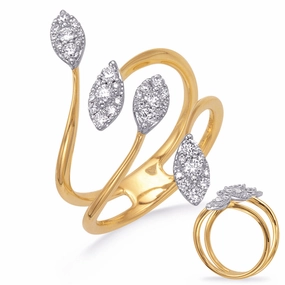 0.41 ctw. YELLOW & WHITE GOLD DIAMOND FASHION RING D4761YW