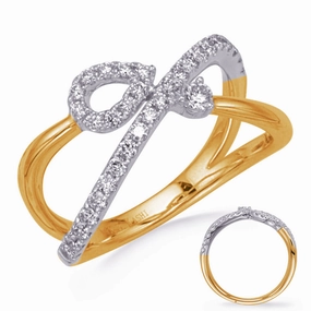 0.44 ctw. WHITE & YELLOW GOLD DIAMOND RING D4776YW
