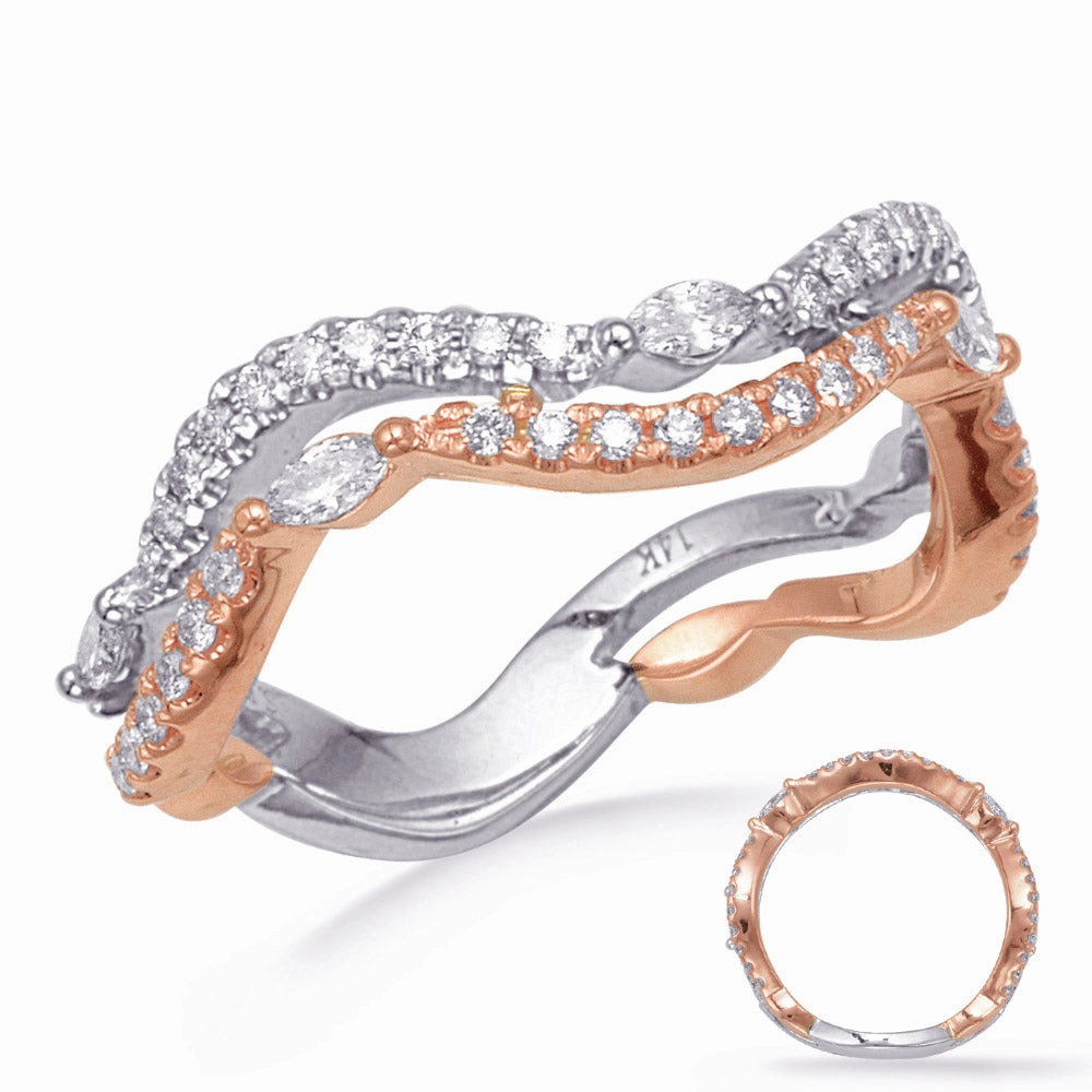 0.47 ctw. ROSE & WHITE GOLD DIAMOND FASHION RING D4760RW