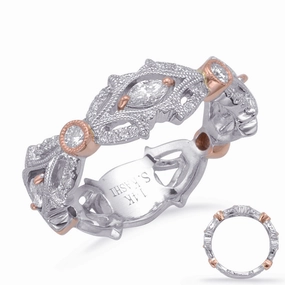 0.48 ctw. ROSE & WHITE GOLD DIAMOND FASHION RING D4711RW