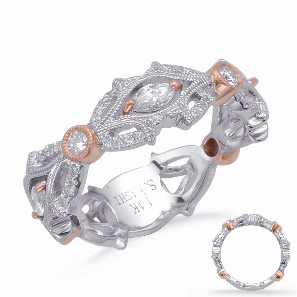 0.48 ctw. ROSE & WHITE GOLD DIAMOND FASHION RING D4711RW
