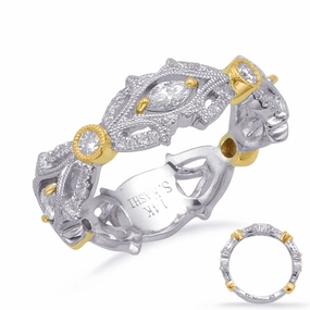 0.48 ctw. YELLOW & WHITE GOLD DIAMOND FASHION RING D4711YW