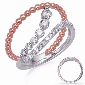 0.52 ctw. ROSE & WHITE GOLD DIAMOND FASHION RING D4740RW