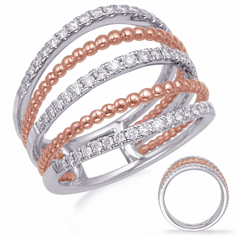 0.52 ctw. ROSE & WHITE GOLD DIAMOND FASHION RING D4741RW