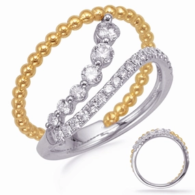 0.52 ctw. YELLOW & WHITE GOLD DIAMOND FASHION RING D4740YW
