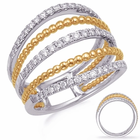 0.52 ctw. YELLOW & WHITE GOLD DIAMOND FASHION RING D4741YW