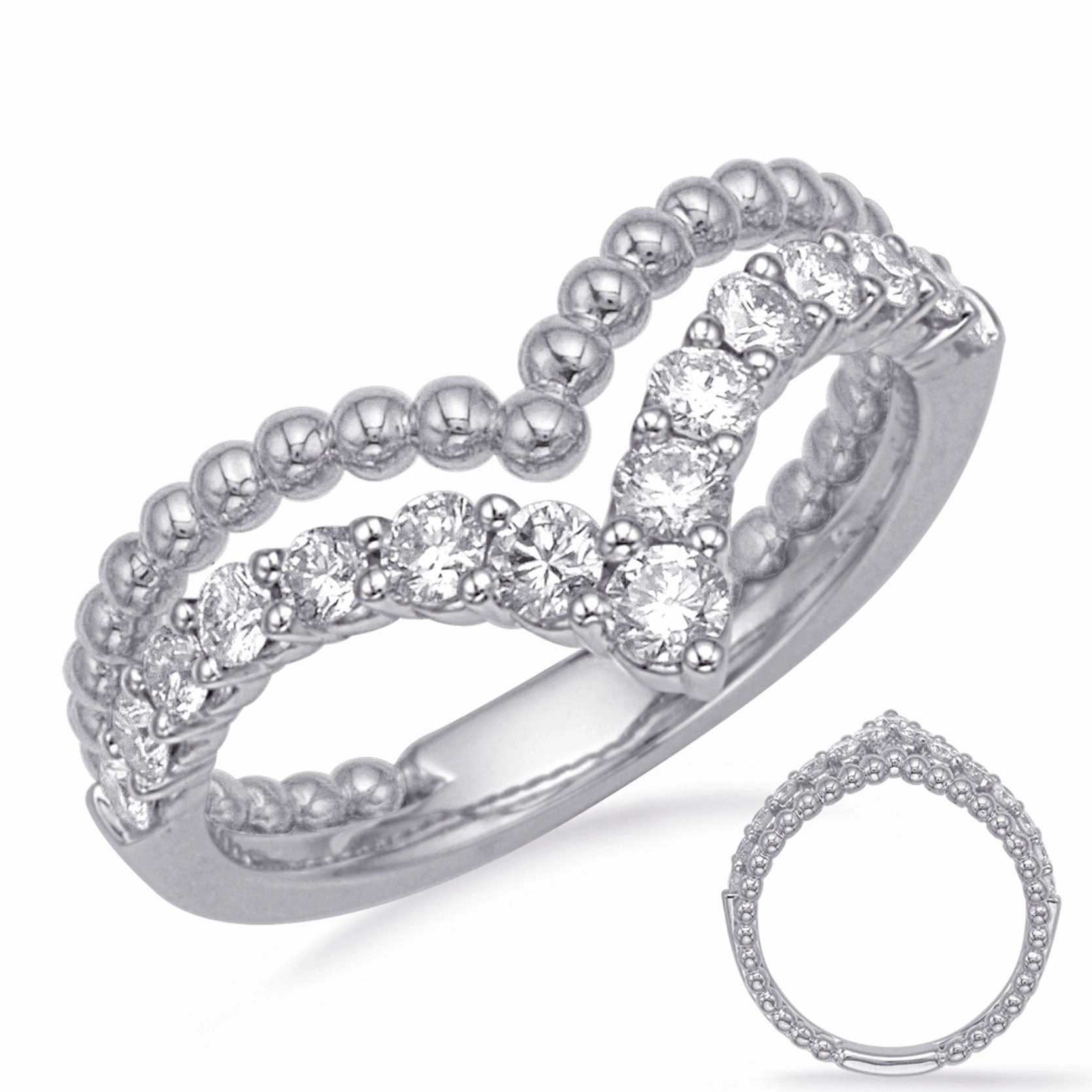 0.53 ctw. PLATINUM DIAMOND FASHION RING D4729-PL