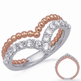 0.53 ctw. ROSE & WHITE GOLD DIAMOND FASHION RING D4729RW