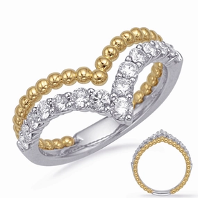 0.53 ctw. YELLOW & WHITE GOLD DIAMOND FASHION RING D4729YW