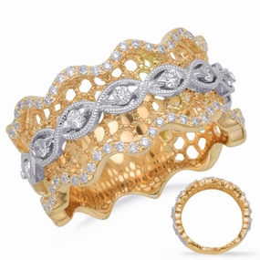 0.58 ctw. YELLOW & WHITE GOLD DIAMOND FASHION RING D4704YW