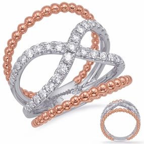 0.69 ctw. ROSE & WHITE GOLD DIAMOND FASHION RING D4731RW