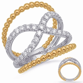 0.69 ctw. YELLOW & WHITE GOLD DIAMOND FASHION RING D4731YW