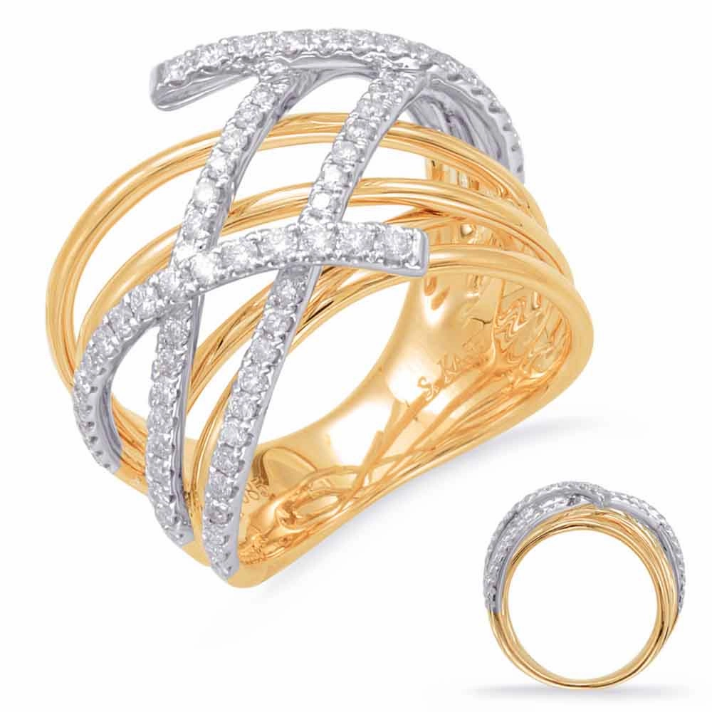 0.70 ctw. YELLOW & WHITE GOLD DIAMOND FASHION RING D4473YW