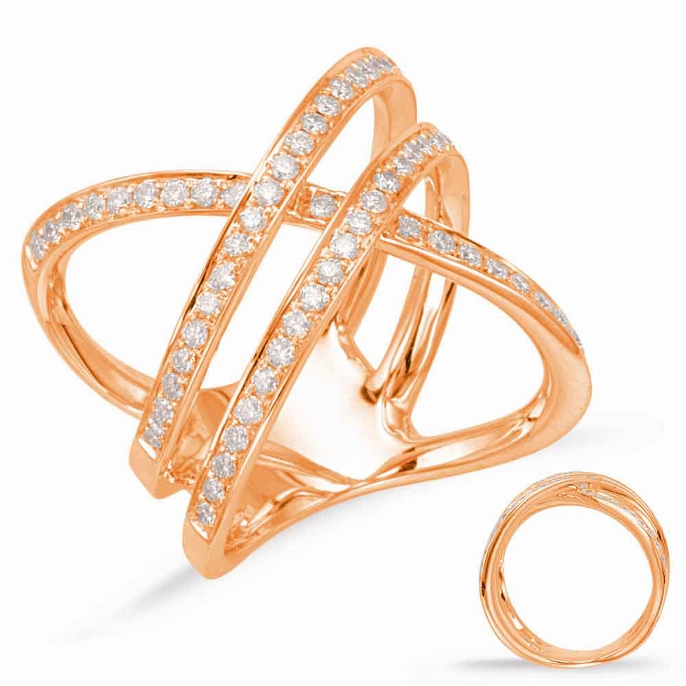 0.74 ctw. ROSE GOLD DIAMOND FASHION RING D4649RG