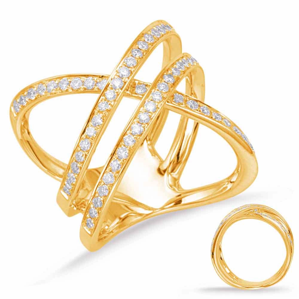 0.74 ctw. YELLOW GOLD DIAMOND FASHION RING D4649YG