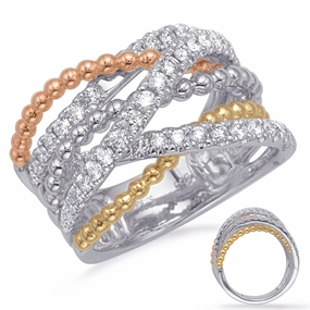 0.75 ctw. ROSE & YELLOW & WHITE GOLD DIAMOND FASHI D4728RYW
