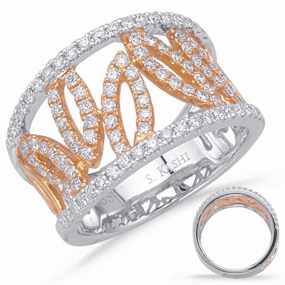 0.78 ctw. ROSE & WHITE GOLD DIAMOND FASHION RING D4628RW