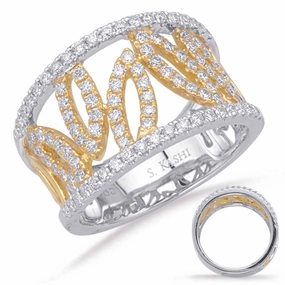 0.78 ctw. YELLOW & WHITE GOLD DIAMOND FASHION RING D4628YW