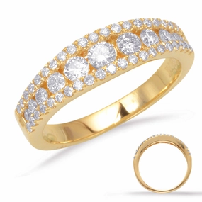 0.78 ctw. YELLOW GOLD WEDDING BAND D4253YG