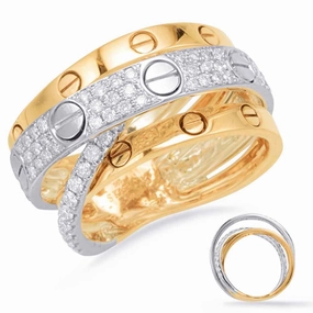 0.79 ctw. YELLOW & WHITE GOLD DIAMOND FASHION RING D4669YW