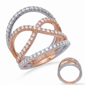 0.84 ctw. ROSE & WHITE GOLD DIAMOND FASHION RING D4726RW