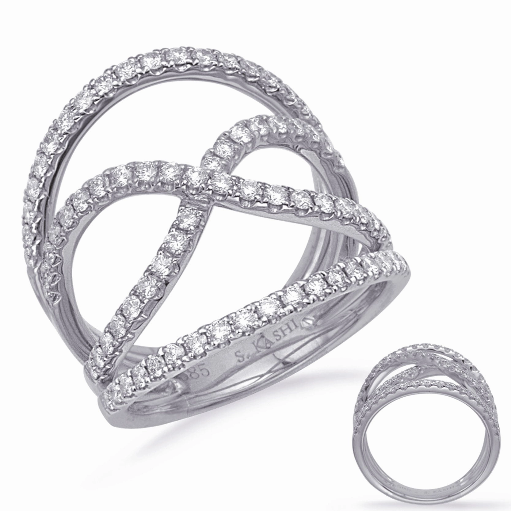 0.84 ctw. WHITE GOLD DIAMOND FASHION RING D4726WG