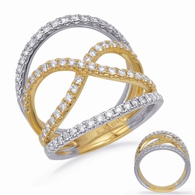0.84 ctw. YELLOW & WHITE GOLD DIAMOND FASHION RING D4726YW