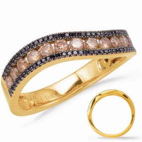 0.85 ctw. YELLOW GOLD & BLACK DIAMOND BAND D4169BLYG