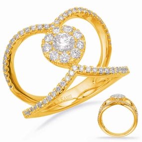 0.86 ctw. YELLOW GOLD DIAMOND FASHION RING D4694YG
