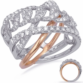 0.94 ctw. ROSE & WHITE GOLD DIAMOND FASHION RING D4727RW