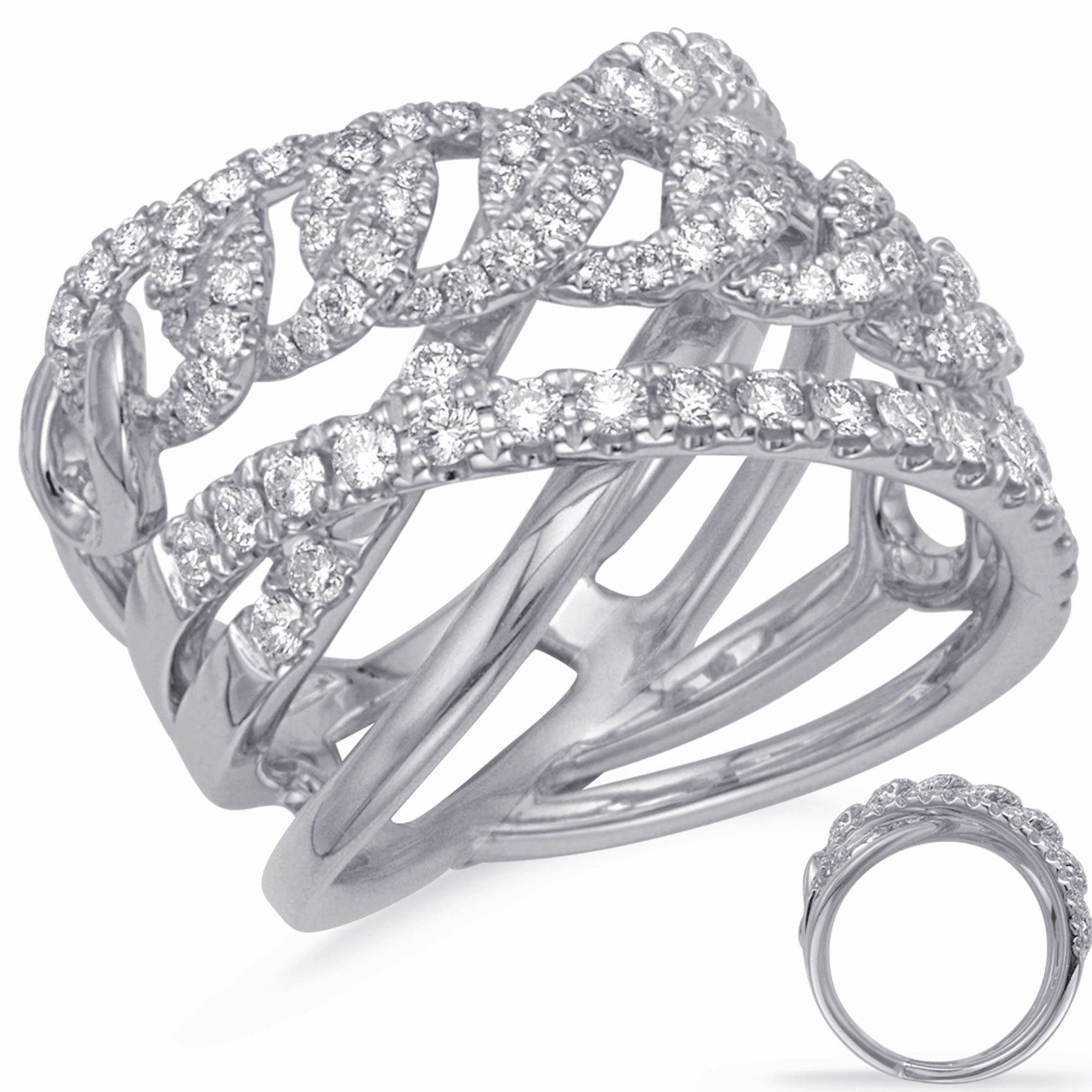 0.94 ctw. WHITE GOLD DIAMOND FASHION RING D4727WG