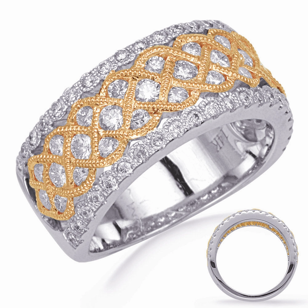 0.94 ctw. YELLOW & WHITE GOLD DIAMOND RING D4758YW